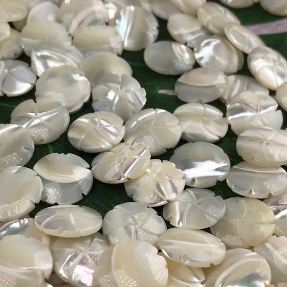 Vintage Hand Carved Mother of Pearl Shell Beads Jewelry Making Lot - Picture 10 of 16